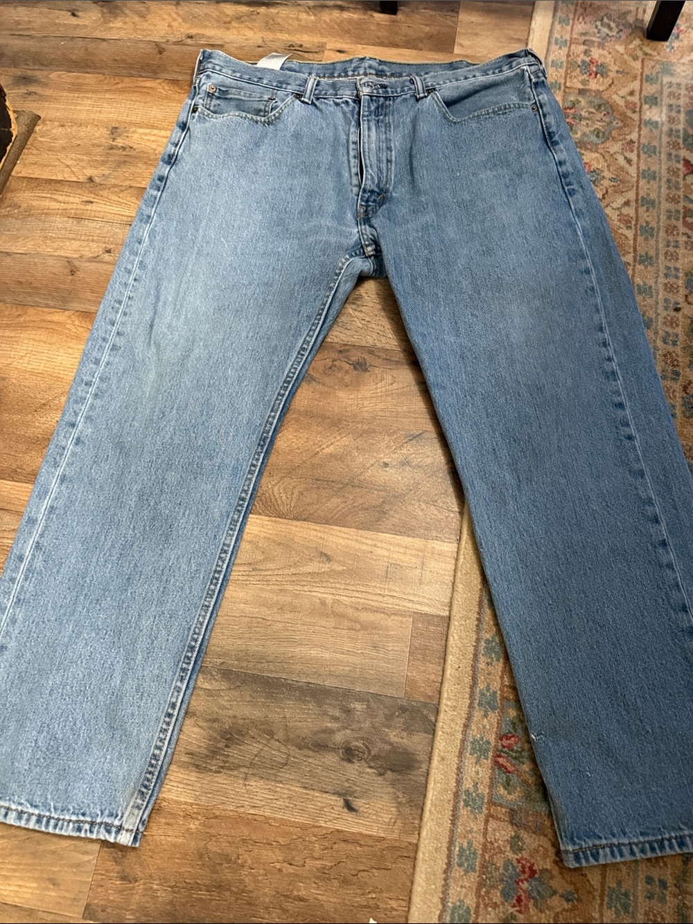 Levi's Light Blue Straight Leg Jeans 90s style Y2K prange stiching vintage